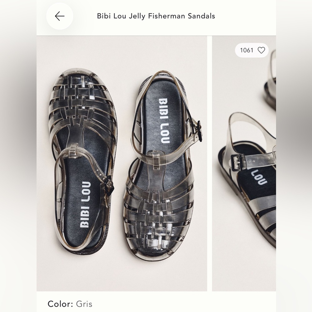 Bibi Lou Jelly Fisherman Sandals in Gray